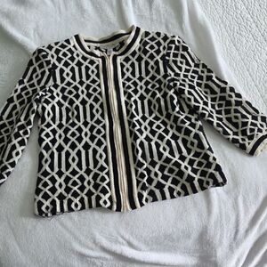 ST. JOHNGeometric Black and Cream Women's Jacket